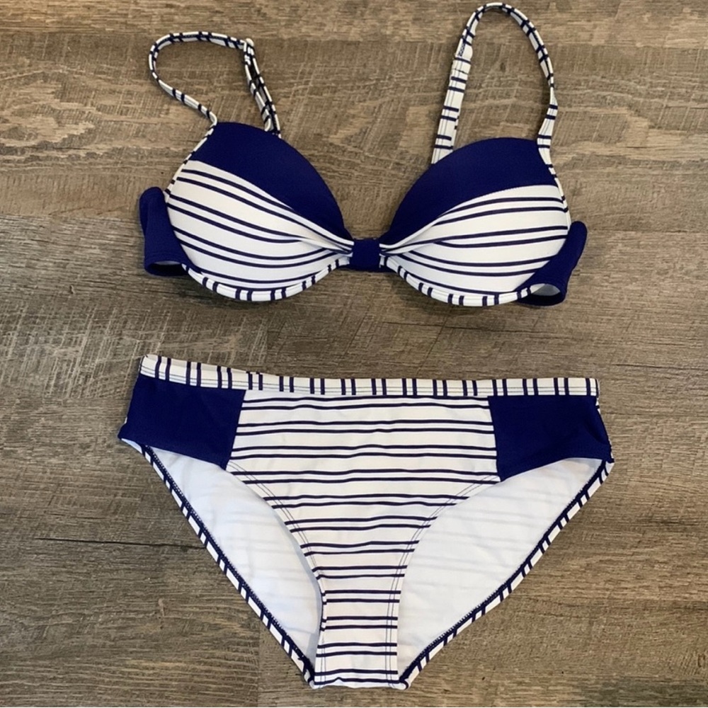 Blue & White Bikini Swimsuit